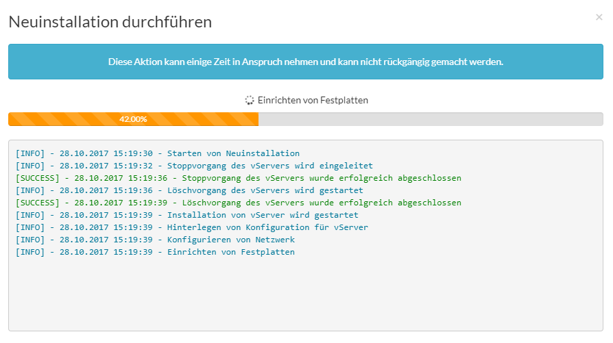 KVM Rootserver Paket Webinterface Screenshot 13